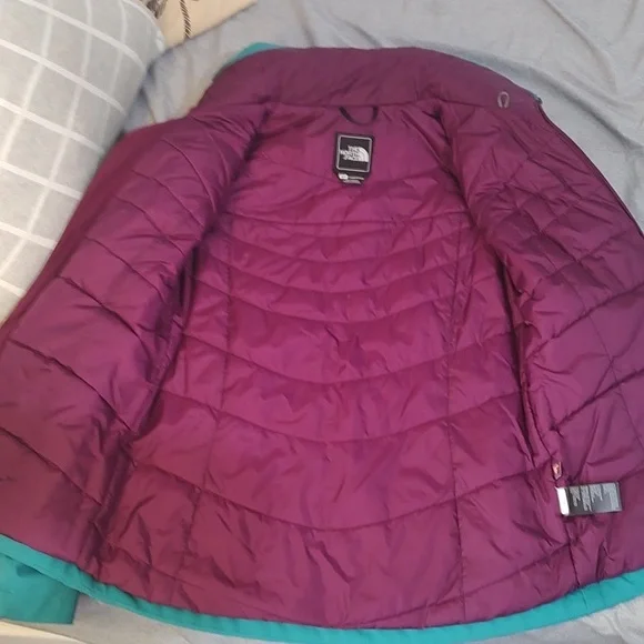 The North Face Women's Teal and Purple Ski Jacket